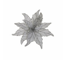 Clip poinsettia silver glitter - d30cm