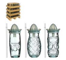 Mok glas 3 assorti with squeezer  - h23,5xd8cm