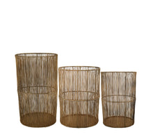 Set/3 Lantern oval metal 28x22x48cm Antique gold