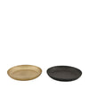 Round metal plate 15x15x3cm, mixed black/gold.