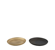 Plate round metal 20x20x3cm Mixed Black/Gold