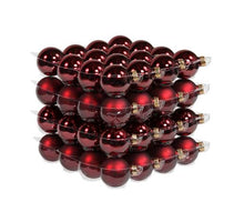 cb. 64 glasballen/cap dark red combi 40mm