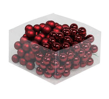 cb. 144 glasballen/wire dark red combi 25mm