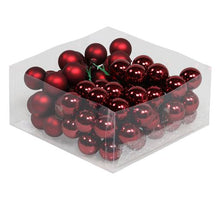 cb. 72 glasballen/wire dark red combi 30mm