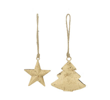 Hanger star /tree  metal 10x5x10cm 2 Antique gold mixed