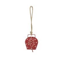 Bell metal 7x4x8cm Red/White