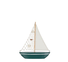Zeilboot groen - l25xb21,5xh4cm