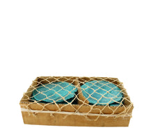 Shell capiz in box nature 8x18x4.5cm 300gr Blue/Green