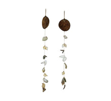 Hanger coconut with shells 12x7x90cm 2 assorti Natural