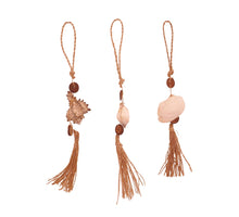 Hanger nature with shells 4x4x22cm 3 assorti Natural
