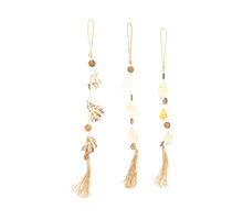 Hanger nature with shells 5x5x38cm 3 assorti Natural
