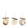 Pendant nature with shells 11x18x2cm 3 assorted Natural