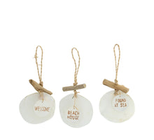 Hanger capiz nature 9x16x2cm 3 assorti Natural
