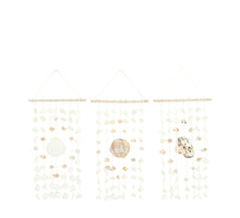 Curtain nature with shells 22x2x46cm 3 assorti Natural