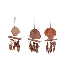 Hanger nature with shells 12x2x22cm 3 assorti Natural