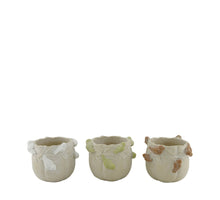 Planter cement ''birds'' 15x15x12.5cm 3 assorti