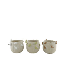 Planter cement ''birds'' 17.5x17.5x15.5cm 3 assorti