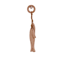 Fish mango wood with hanger 31x5x1.5cm White-wash