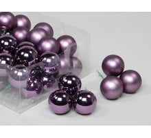 cb. 36 glasballen/wire vintage grape 40 mm