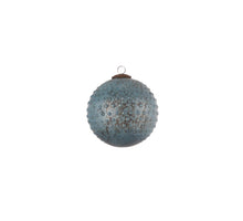 Kerstbal glas stip blauw - d15cm