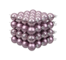 cb. 64 glassballs/cap lilac sage 40 mm