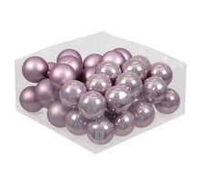 cb. 36 glassballs/wire lilac sage 40 mm