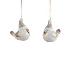Ornament vogel keramiek wit 2 assorti - l4,5xb3xh6,5cm