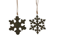 Ornament sneeuwvlok goud 2 assorti - l13xb13xh1,5cm