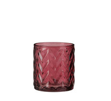 Purple tea light holder - h8xd7cm