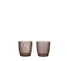 Theelicht houder roze 2 assorti - h7,5xd7,5cm