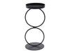 Metal double ring candle holder 19cm black