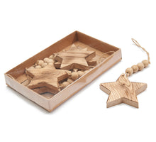 Oak star hanging 8cm 4pcs