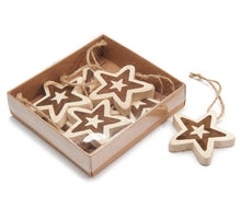 Xmas tree ornament star 6cm 6pcs