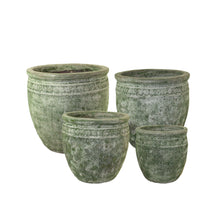 Set/4 Planter ceramic 57x57x55cm Green