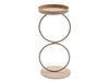 Metal double ring candle holder 19cm taupe