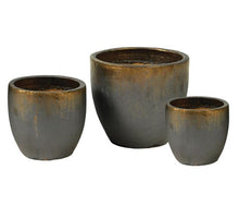 Glazed Egg Pot Bronze S3 D23/41H19/33cm