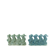 Vase seahorse ceramic 20.8x4.4x12.8cm 2 assorted Mixed blue
