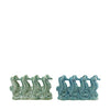 Vase seahorse ceramic 20.8x4.4x12.8cm 2 assorti Mixed blue