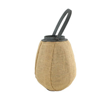 Lantern fabric with glass 25x25x32.5cm Natural/Grey