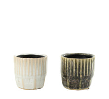 Planter ceramic 7.5x7.5x7cm 2 assorti Black/White