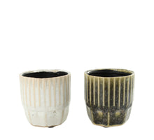 Planter ceramic 11.6x11.6x12cm 2 assorti Black/White