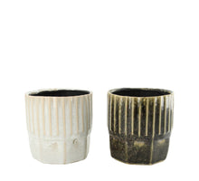 Planter ceramic 13.4x13.4x13.8cm 2 assorti Black/White