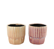Planter ceramic 11.6x11.6x12cm 2 assorti Mixed