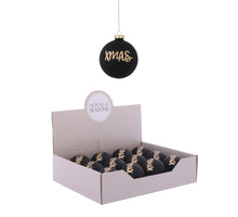 Ornament XMAS matzwart - d8cm - glas