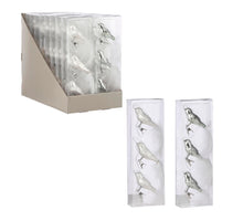 Clip vogel mint groen en wit assorti - 3 stuks - l9xb4xh28cm