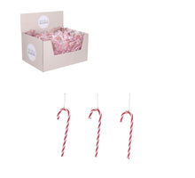 Ornament zuurstok rood 3 stuks - l3,5xh11,5cm
