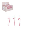 Ornament zuurstok rood 3 stuks - l3,5xh11,5cm
