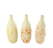 Bottle ceramic 11.5x11.5x29.5cm 3 assorted Orange mix
