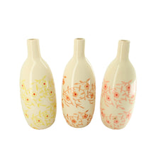 Bottle ceramic 14x14x35cm 3 assorted Orange mix