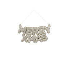 Ornament MERRY XMAS goud - l20xb10xh1,5cm